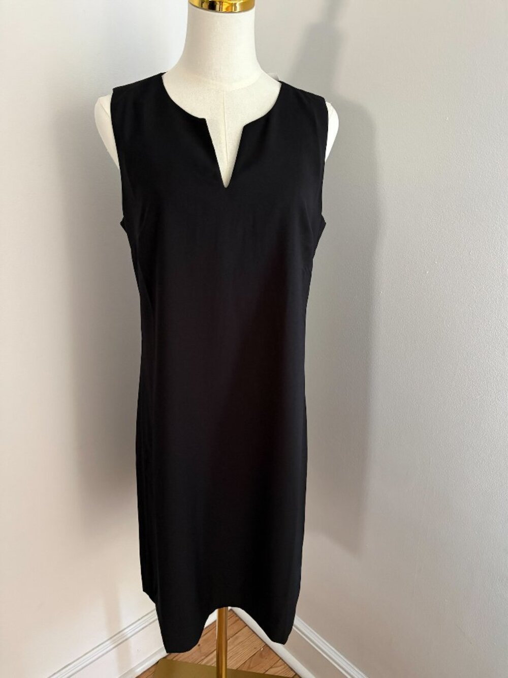 NWT J. Crew Factory Black Open Neck Sleeveless Sheath Dress Size 8